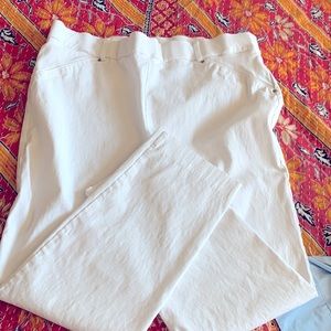 Womens white crop dress  pants size L